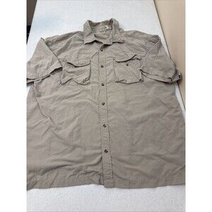 Size XL Tall Vintage LL Bean Tan Khaki Button Up Long Sleeve Shirt Thailand